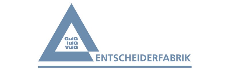 BEWATEC Mitgliedschaften, Logo von Entscheiderfabrik in rauchblau