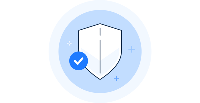 BEWATEC Hardware, Icon zu Datenschutz und IT-Sicherheit | Schutzschild mit Haken