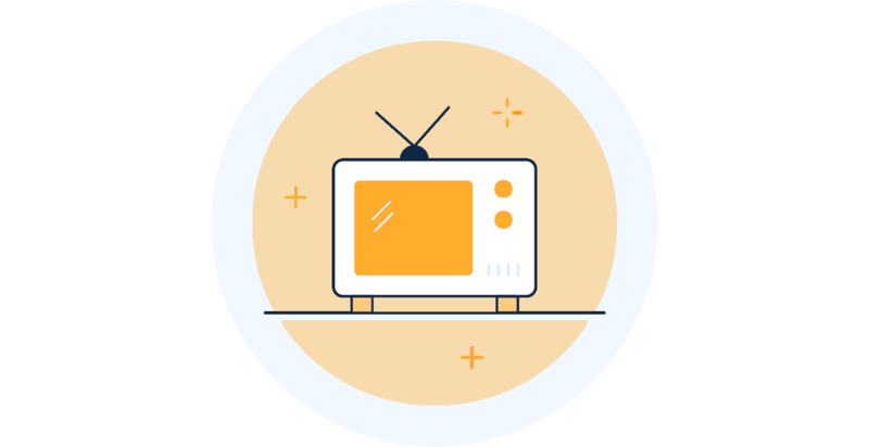 Patientenentertainment: TV-Gerät in orange