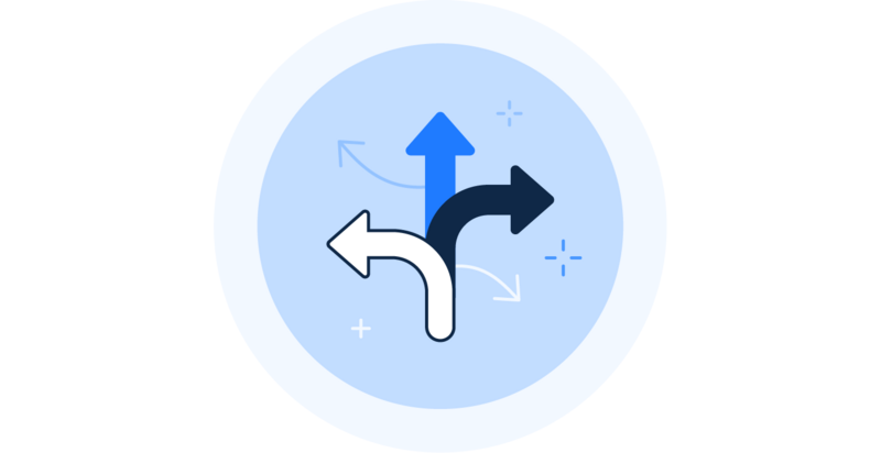 BEWATEC Icon, flexibel, drei Pfeile zeigen in unterschiedliche Richtungen